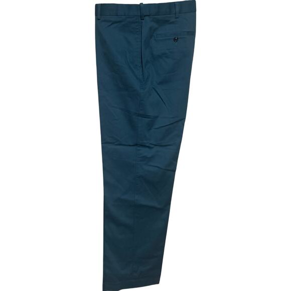 Savane Men's The Ultimate Performance Chino Flat Front Blue Real Teal Size 38/32 - Picture 4 of 8